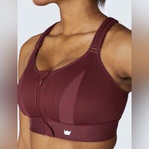 SheFit Ultimate Sports Bra red/burgundy/wine size Large Luxe EUC